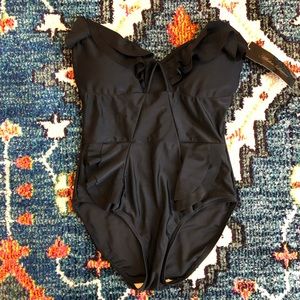NWT Black Alisha Levine Swimsuit Ruffled